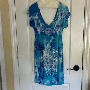 Blue Tie-Dye Women's swim cover-up NWOT
